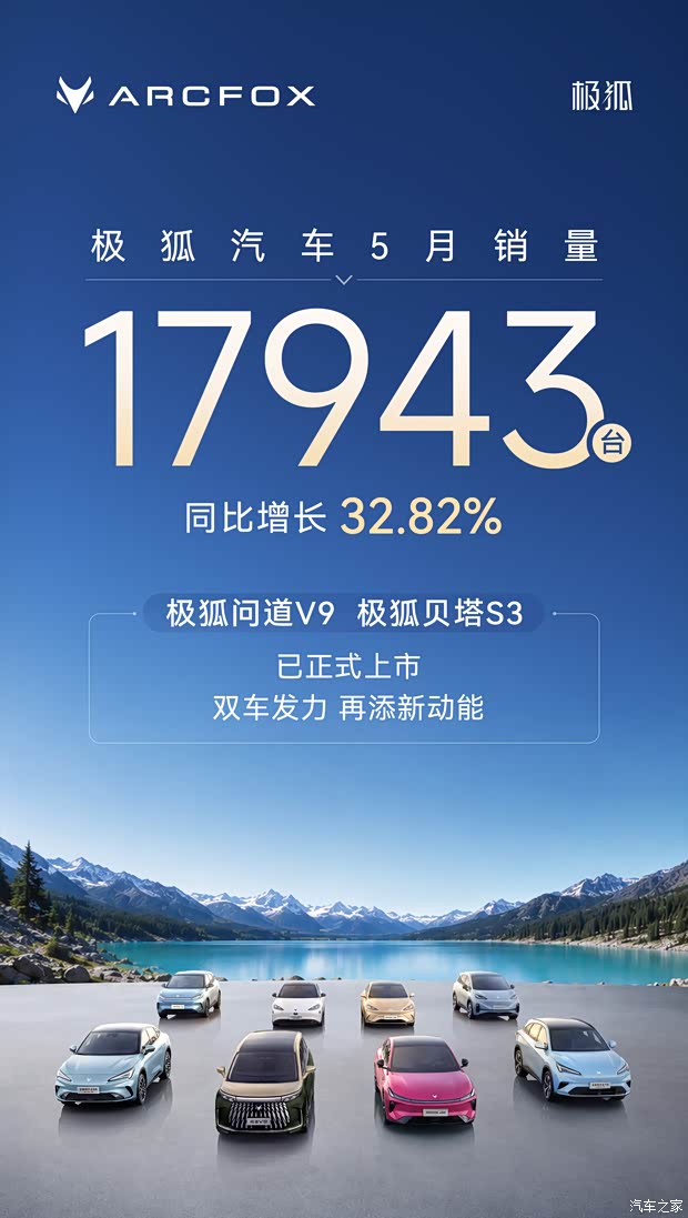 极狐汽车5月销量17943台 同比增长32.82% 两款新车型助阵